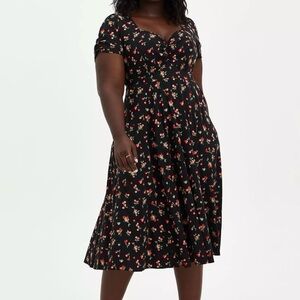 Torrid Mini Challis Skater Dress Cherry Pattern